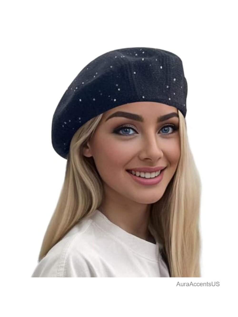 90% Wool French Beret Hat for Women with Stretch Fit, Beanie Style